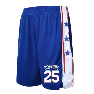 China Custom Blue 76 Mens Vintage Mesh Breathable Number 76 Breathable Basketball Shorts for sale