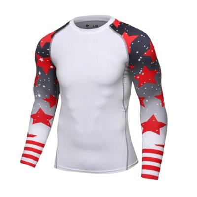 China Custom Long Sleeve Mens Sleeves Long Compression Shirts BJJ Rash Guard Wholesale for sale