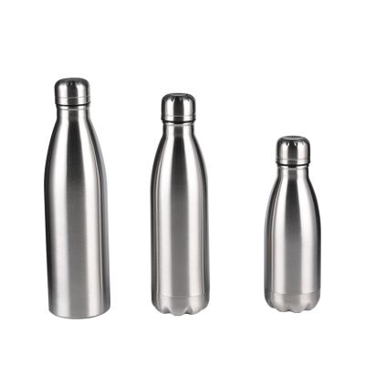 China 1000ml 750ml 500ml logo camping outdoor custom printing office increasing GYM stainless steel cola shape single wall water bottle for sale