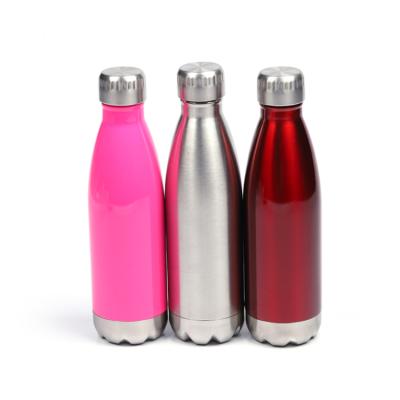 China Sustainable Custom Double Wall Sealed Cola Shape Stainless Steel Sports Water Vacuum Drink Water Bottle Flask for sale