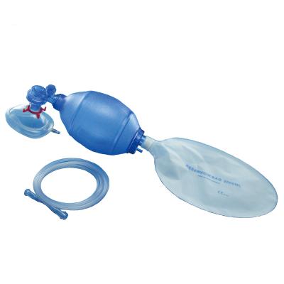 China For adult pediatric infant PVC disposable manual resuscitation bag with mouth opener guedel airway packed in plastic storage box for sale