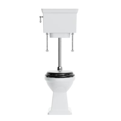 China Traditional Vintage Cistern Pull Chain Low Level Toilet Room With Oval Victorian Bowl for sale