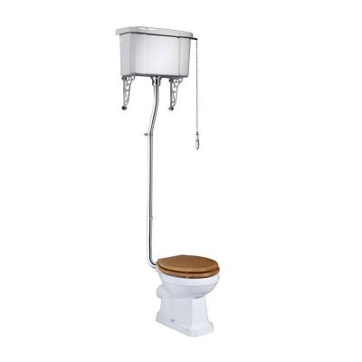 China Traditional Traditional Pan High Tank Pull Chain Toilet WC Cistern and Lavatory for sale