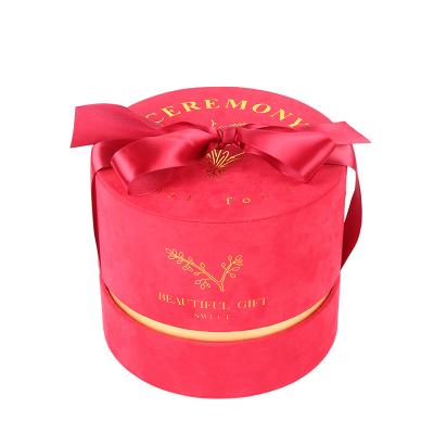 China European Creative Recycled Materials Style Wedding Candy Cake Gift Box Velvet Bucket Paper Package Box for sale