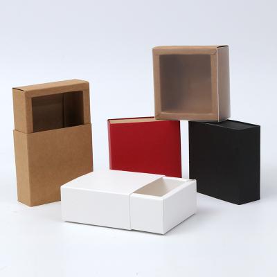 China Recycled Brown Custom Sliding White Paper Box 350g 400g Paper Box Drawer Eyelash Extensions Jewelry Packaging Box Paper Packaging Materials for sale