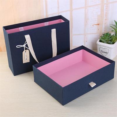 China Recycled Materials Custom Printed Large Rectangle Gift Box Drawer Cardboard Luxury Dressing Drawer Box For Gift Packing for sale