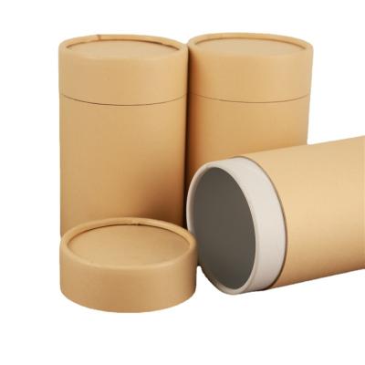 China Recycled Materials Logo Custom Food Kraft Paper Tube Packaging Recycled Kraft Paperboard Brown Tube Cylinder White Black Paper Packaging for sale