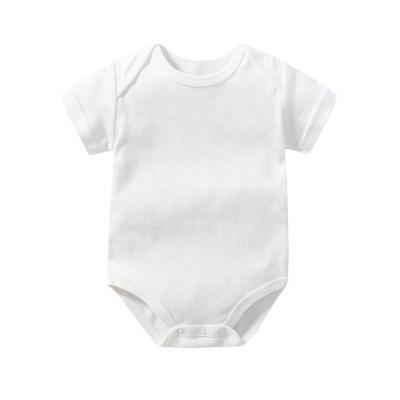 China Low MOQ Summer White Sleeveless Newborn Baby Shorts Triangle 100% Infant Cotton Clothes Jumpsuit Romper Fluorescent Free for sale