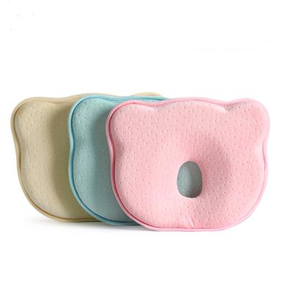 China Memory Foam Organic Cotton Anti Roll Baby Pillow For Baby Newborn Infant Head Shaping Pillow Sleeping Support Flat Head for sale