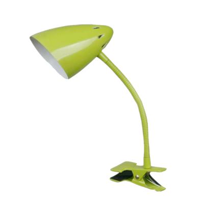 China Clip on table light hot sale E27 green color iron reading desk kids clip led table light for sale