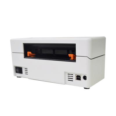 China White And Orange Adhesive Label Printer 4x6 Inch Thermal Label Printer Portable Label Maker for sale