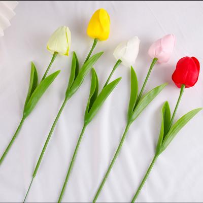 China Real Fragrance Artificial Flowers PU Tulips Silk Flower Durable Touch Desktop Decorative for Wedding Party Garden Office for sale