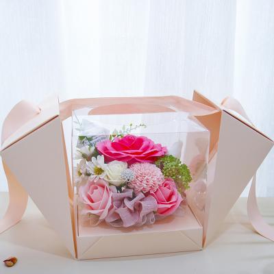 China Long Lasting Immortal Flowers Rose Soap Flower Decoration Flower Preserved Eternal Artificial Roses Head in Gift Box for sale