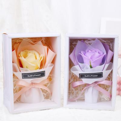 China Hot Sale Artificial Flower Soap Flower Lasting Fragrance For Wedding Home Decoration Rose Gift Box for sale