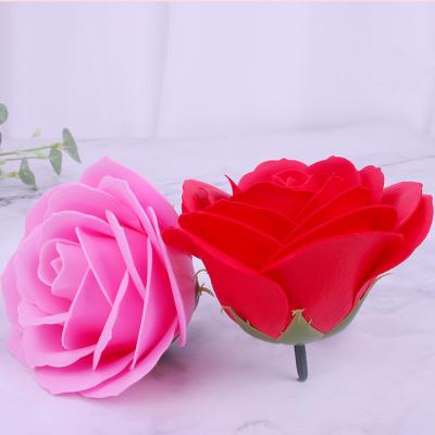 China 25 Pieces Box Bath Soap Flower Long Lasting Heart Shaped Artificial Rose Perfume Soap Flowers In Boxes Gift Box Valentine for sale