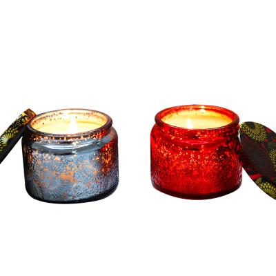 China Custom Manufacture High Quality Wholesale Christmas Aromatherapy Soy Wax Scented Scented Candle Jars Glass Container Package for sale