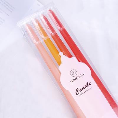 China Sniffed Wedding Decoration Party Food Western Decoration Long Pole Colored Soy Wax Candle Holders Sniffed Candles for sale