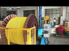 Cable coiling machine with automatic coiling, strapping (belting) and wrapping function