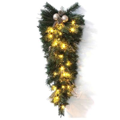 China Durable Christmas decoration supplies artificial green tree garland pvc+ps high quality christmas rattan home decoration for sale