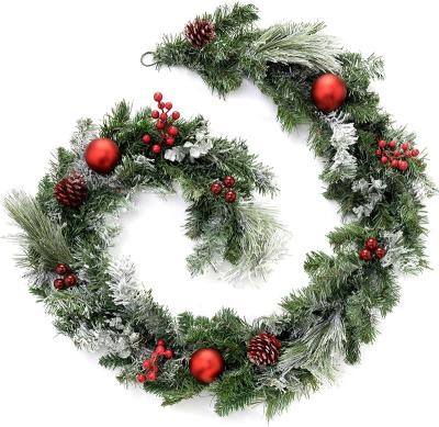 China Garland Christmas Decoration Decorated Durable Frosted, 6 Feet - Red for sale