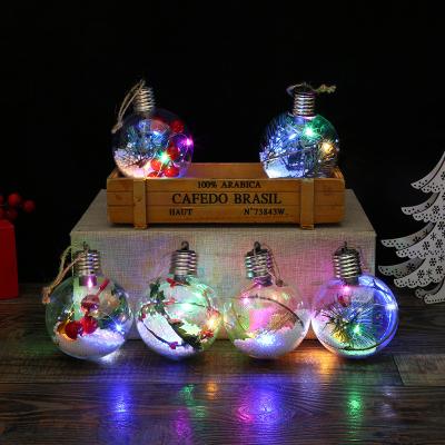 China Clear Durable 2022 8cm Plastic Unbreakable Personalized Christmas Ball Led Large Light Christmas Ball Ornaments For Christmas Tree for sale