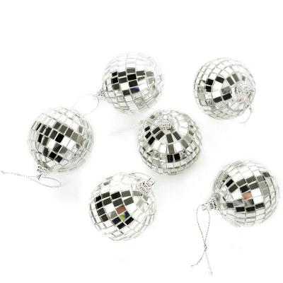 China 2022 Popular Christmas Gift Christmas Tree Decoration Design Mirror Glass Disco Glass Hanging Ball for sale