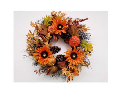 China Durable Wholesale Thanksgiving Decoration Harvest Faux Fall Rattan Garland Decoration Maple Pumpkin Thanksgiving Garland for sale