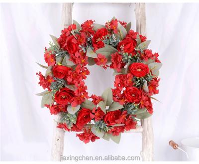 China 2022 Hot Sales Amazon Goods Christmas Wreaths , Artificial Flowers Wreath For Front Door Indoor Outdoor Wall Wedding Party for sale