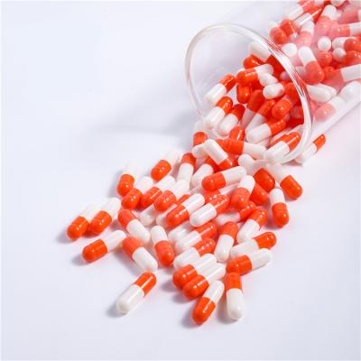 China Powder Packaging Separated 2# Bulk Orange White Empty Hard Bovine Capsules Pill Shell for sale