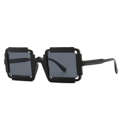 China Fashion street punk sunglasses modern retro square punk sunglasses cross mirror log custom sunglasses anti UV personality for sale