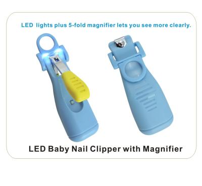 China LED light Baby Nail Clippers With Magnifying Glass for sale