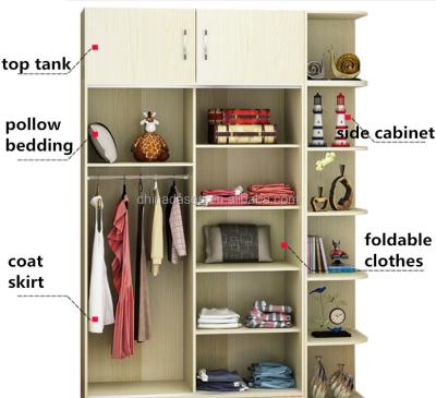 China Easy Assemble Cheap Melamine Board Wardrobe for sale