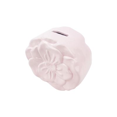 China European Style Luxury Flower Coin Money Storage Box Saver Ceramic Pig Bank for sale