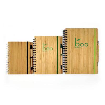 China Wholesale B5 spiral notebook bamboo cover eco-friendly recycled bamboo pen wrapping paper a5 spiral bamboo notebook for sale