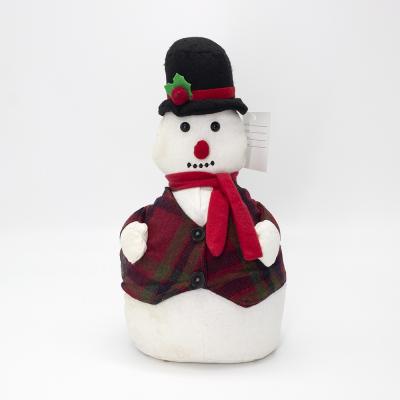 China Modern Fashionable Christmas Snowman Fabric Door Stop Christmas Gift Doorstop for sale