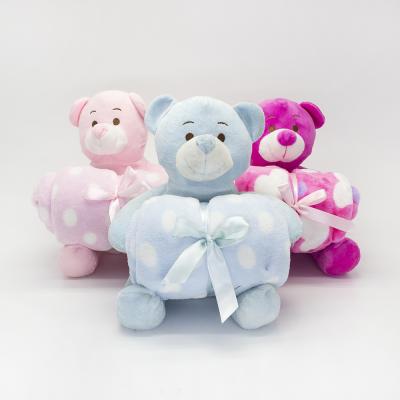 China Children Toy Gift Hot Selling Super Soft Stuffed Animal Elephant Stuffed Animal Toy With Baby Blanket For Promotional Gift for sale