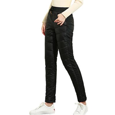 China New Winter Fashion Windproof Duck Down Pants Women Warm Slim Sexy Pencil Pants Winter Double Face Down Pants Ladies Skinny Pants for sale