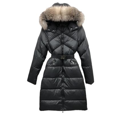 China New Fashion Winter Natural Windproof Fur Down Jackets Padded Large Female Coat Fur Collar Down Stripper Women's Jackets For Women for sale