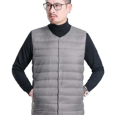 China Plus Size 2023 New Men's Winter Duck Down Vest Portable Ultra Light Coat 90% White Sleeveless Vest For Men for sale