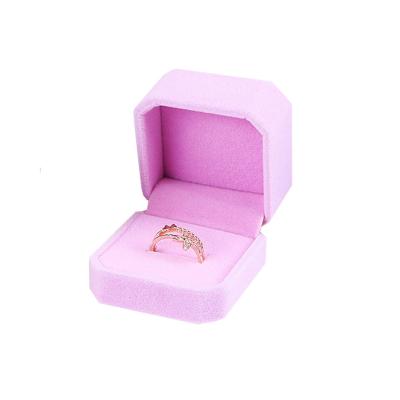 China Decorative Clamshell Type Unique Design Velvet Jewelry Box Gift Packaging Box Rectangle Clamshell Custom Jewelry Set Box Boxes For Rings for sale