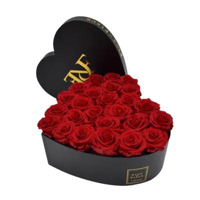 China Free Samples Materials Recycled Romantic Christmas Valentine's Day Gift Wedding Decor Roses Heart Flower Box Hat Box For Flowers for sale