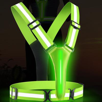 China LED Strap Reflective Light Belt Adjustable High Visibility Vest Flashing Outdoor Sports For Night Running TP-123 for sale