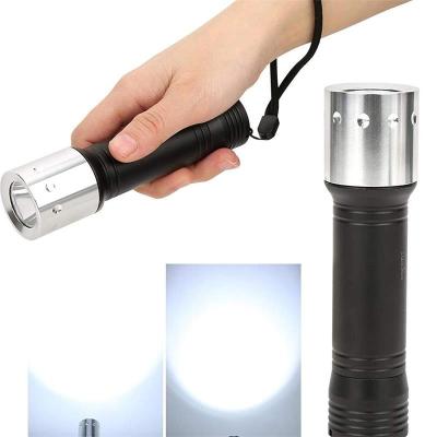 China Camping 100m Rechargeable Light Underwater Flashlight T6 Aluminum Waterproof Led Diving Torch High 18650 Lumens For Lighting for sale