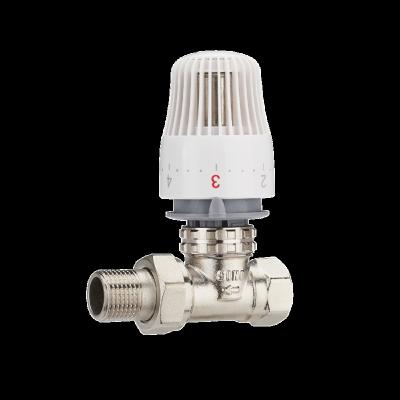 China General BAIYILUN Brass Radiator Head Thermostatic Radiator Valve TRV Straight Valve Set With Thermostat Head for sale