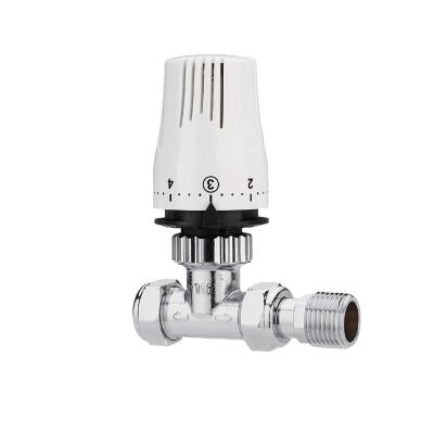 China General Baiyilun Brass Automatic Card Straight Valve Radiators Thermostatic Heating Valve for sale