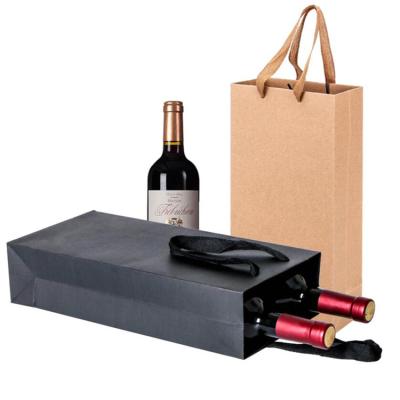 China High Quality Recyclable Rope Handle Art Paper Shopping Paper Wine Bag For Gift for sale