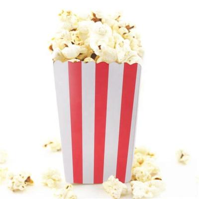 China Disposable Folding Disposable White Cardboard Paper Popcorn Boxes For Party for sale