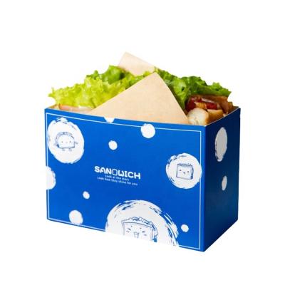 China Custom Made Biodegradable Natural Paper Sandwich Packaging Fast Food Boxes With Logo for sale