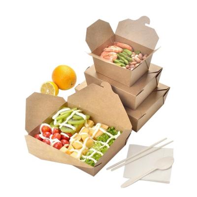 China Custom Biodegradable Kraft Paper Food Packaging Box For Food Catering for sale