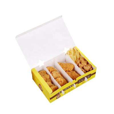 China Disposable Paper Lunch Box Portable Fried Chicken Box With Handle For Supply for sale